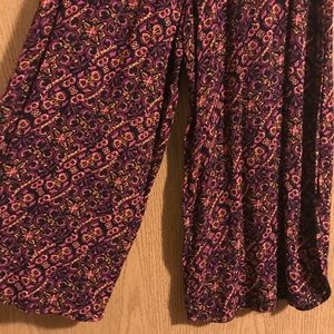 Patterned culottes with elastic waist
